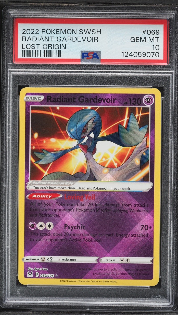 2022 Pokemon Sword & Shield Lost Origin Holo Radiant Gardevoir #69 PSA 10 GEM MINT