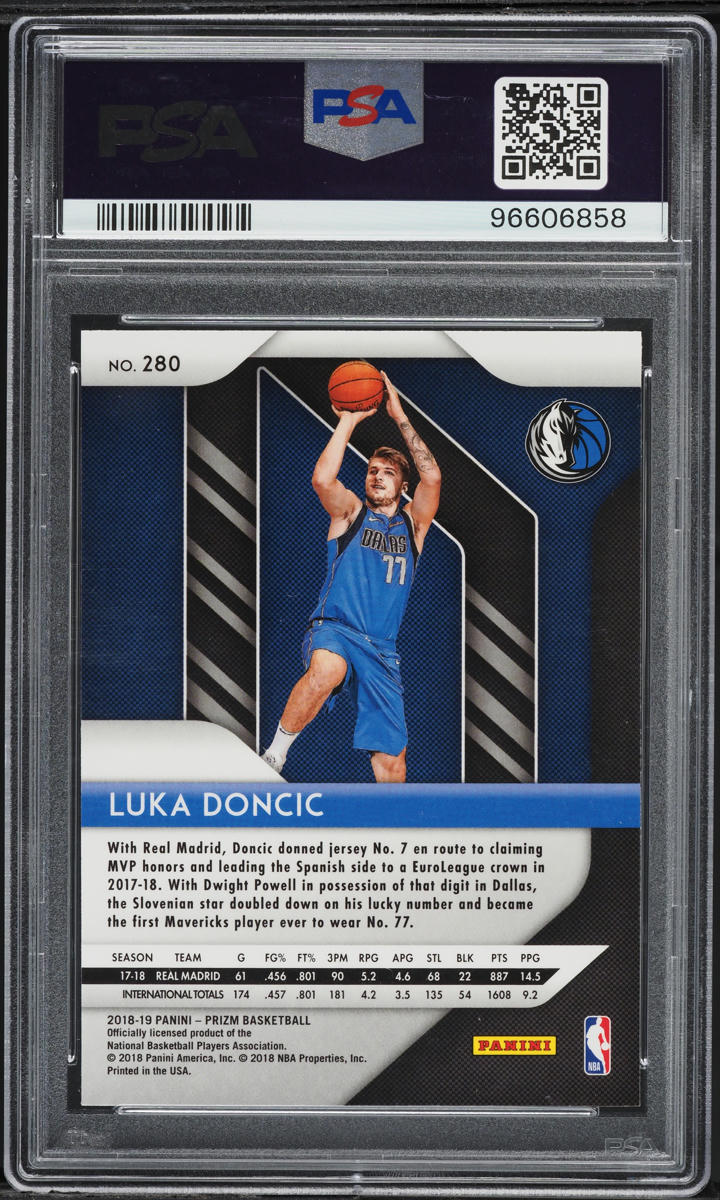 2018 Panini Prizm Luka Doncic ROOKIE #280 PSA 9 MINT on