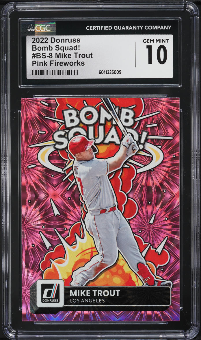 2022 Donruss Bomb Squad! Pink Fireworks Mike Trout CGC 10 GEM MINT