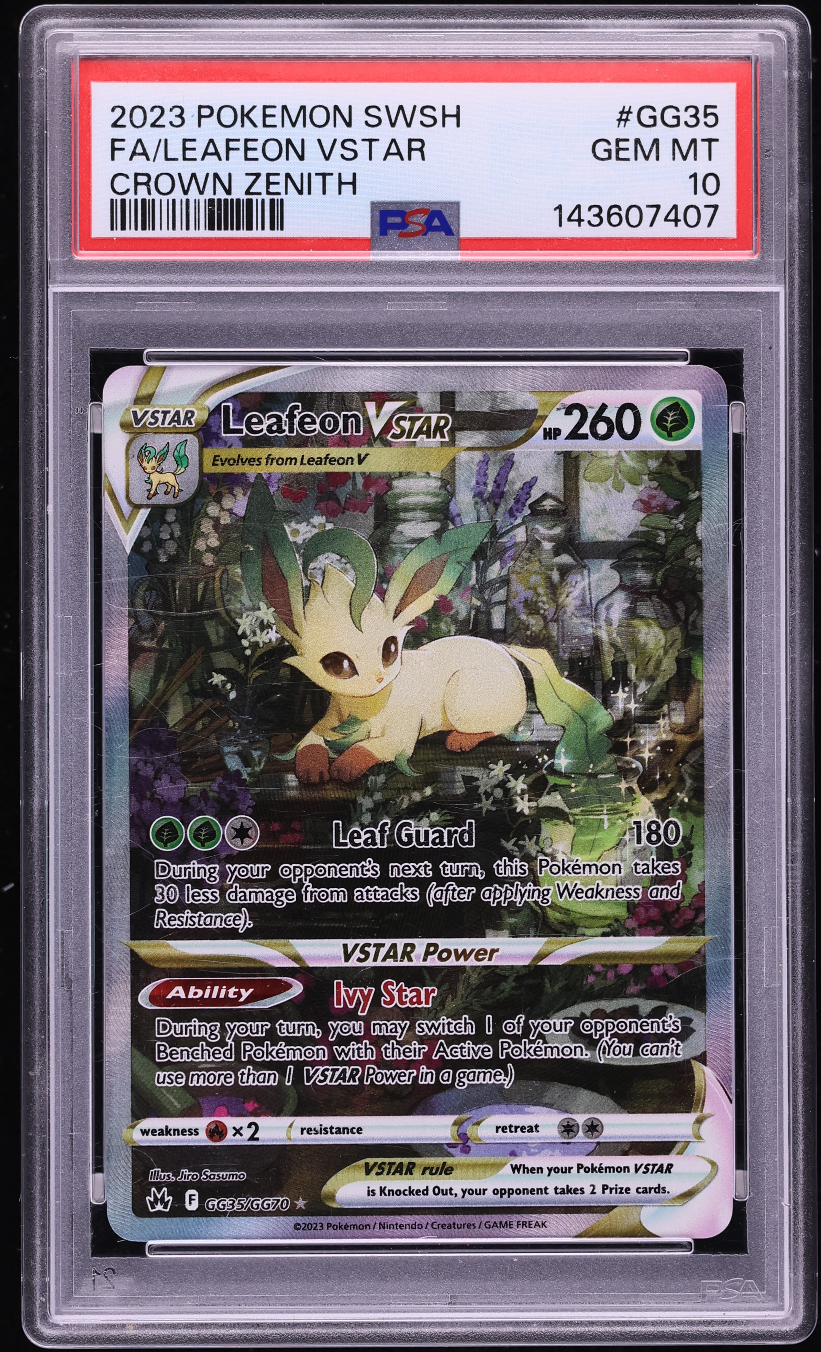 2023 Pokemon Sword & Shield Crown Zenith Alt Art Leafeon VSTAR #GG35 PSA 10 GEM MINT