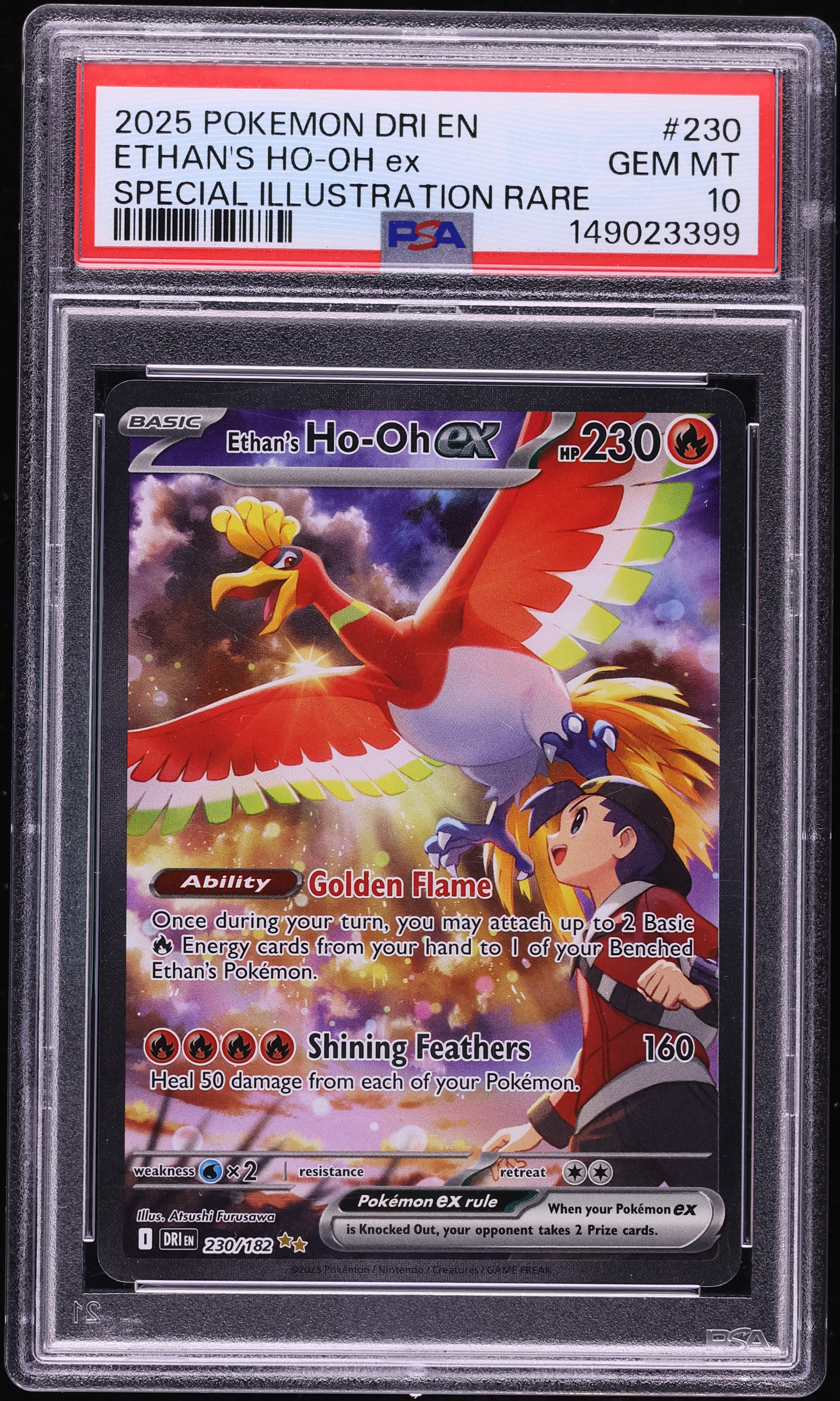 2025 Pokemon Scarlet & Violet Destined Rivals SIR Ethan's Ho-Oh Ex #230 PSA 10 GEM MINT