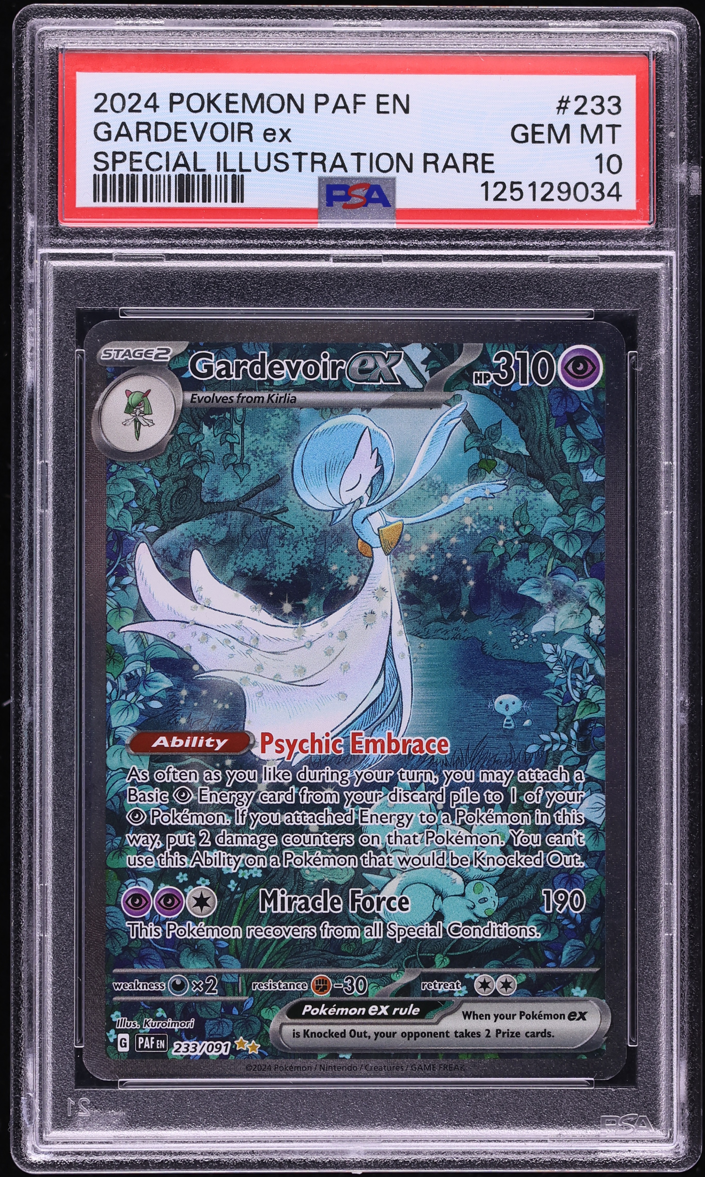 2024 Pokemon Scarlet & Violet Paldean Fates SIR Gardevoir Ex #233 PSA 10 GEM MINT