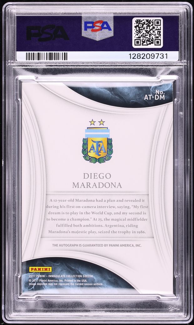 2017 Immaculate All-Time Greats Platinum Diego Maradona AUTO 1/1 #AT-DM PSA AUTH