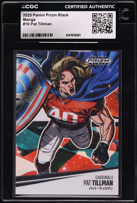 2025 Panini Prizm Black Manga Pat Tillman #10 CGC AUTH