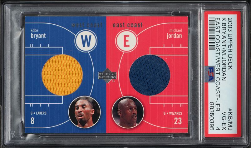 2001 Upper Deck Game Jersey Combo Michael Jordan & Kobe Bryant