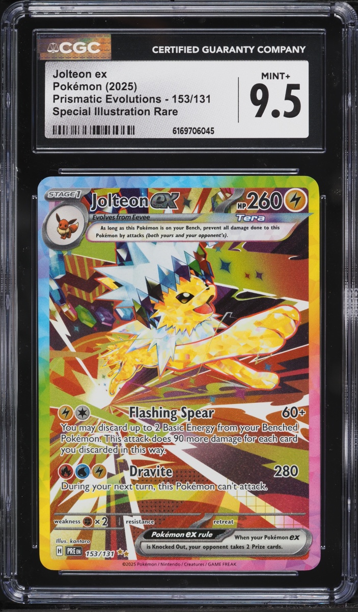 2025 Pokemon Scarlet & Violet Prismatic Evolutions SIR Jolteon ex #153 CGC 9.5 MINT+