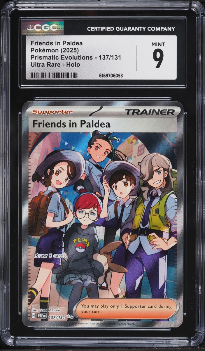 2025 Pokemon Scarlet & Violet Prismatic Evolutions Full Art Friends In Paldea #137 CGC 9 MINT