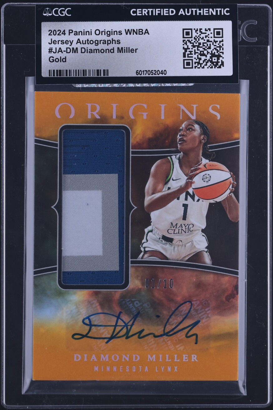 2024 Panini Origins WNBA Gold Diamond Miller PATCH AUTO 1/10 #JA-DM CGC ...