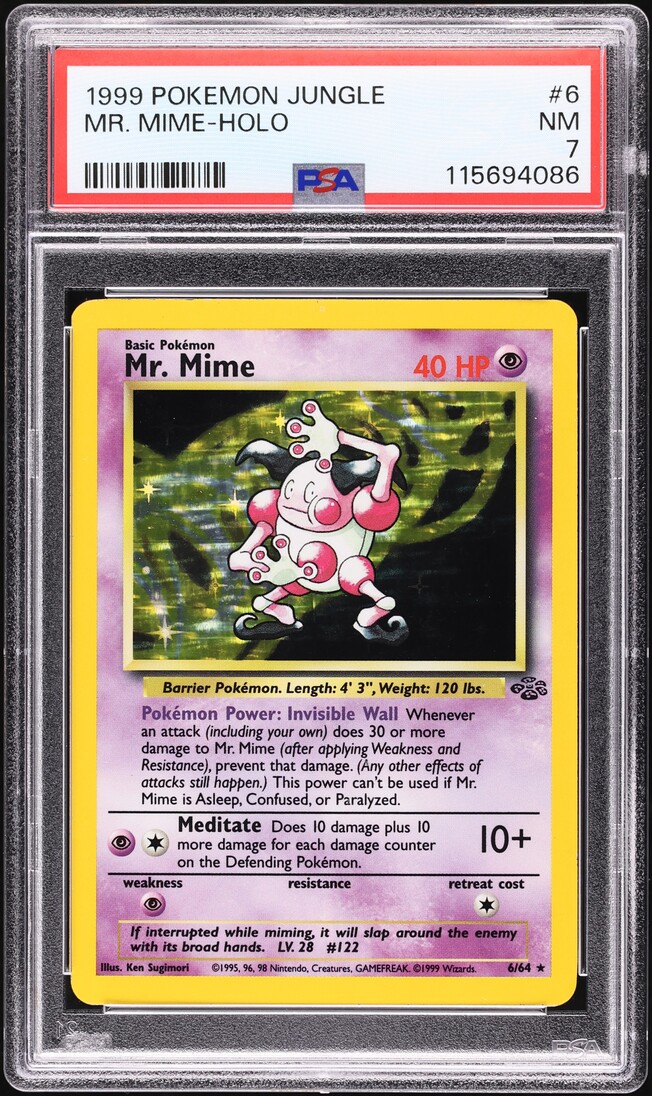 1999 Pokemon Jungle Holo Mr. Mime #6 PSA 7 NRMT on Fanatics Collect