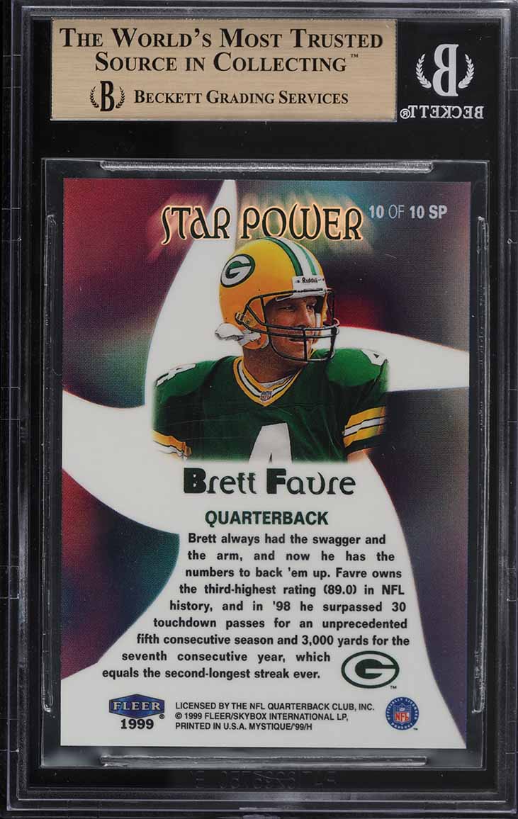 1999 Fleer Mystique Star Power Brett Favre /100 #10SP BGS 9.5 GEM MINT