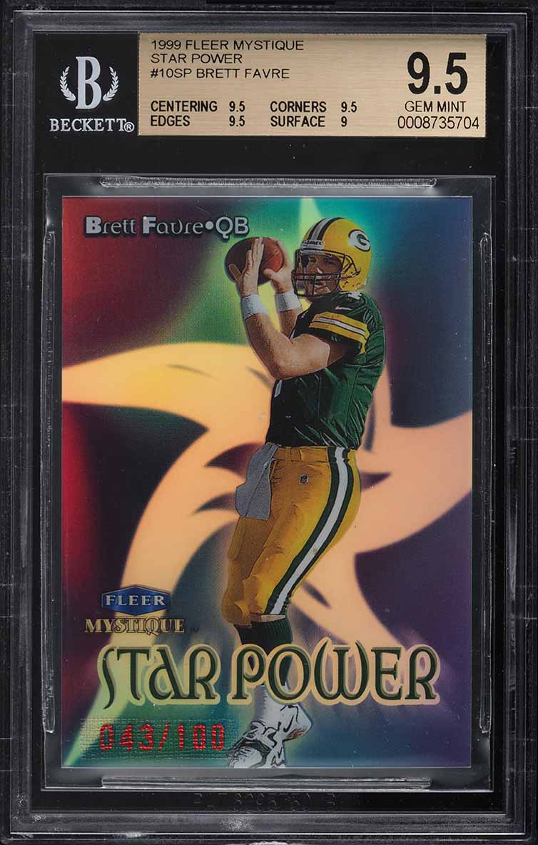 1999 Fleer Mystique Star Power Brett Favre /100 #10SP BGS 9.5 GEM MINT