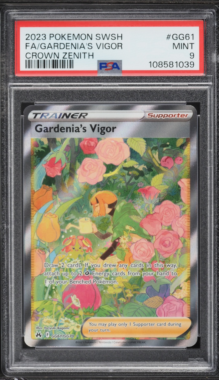 2023 Pokemon Sword & Shield Crown Zenith Alt Art Gardenia's Vigor #GG61 PSA 9 MINT