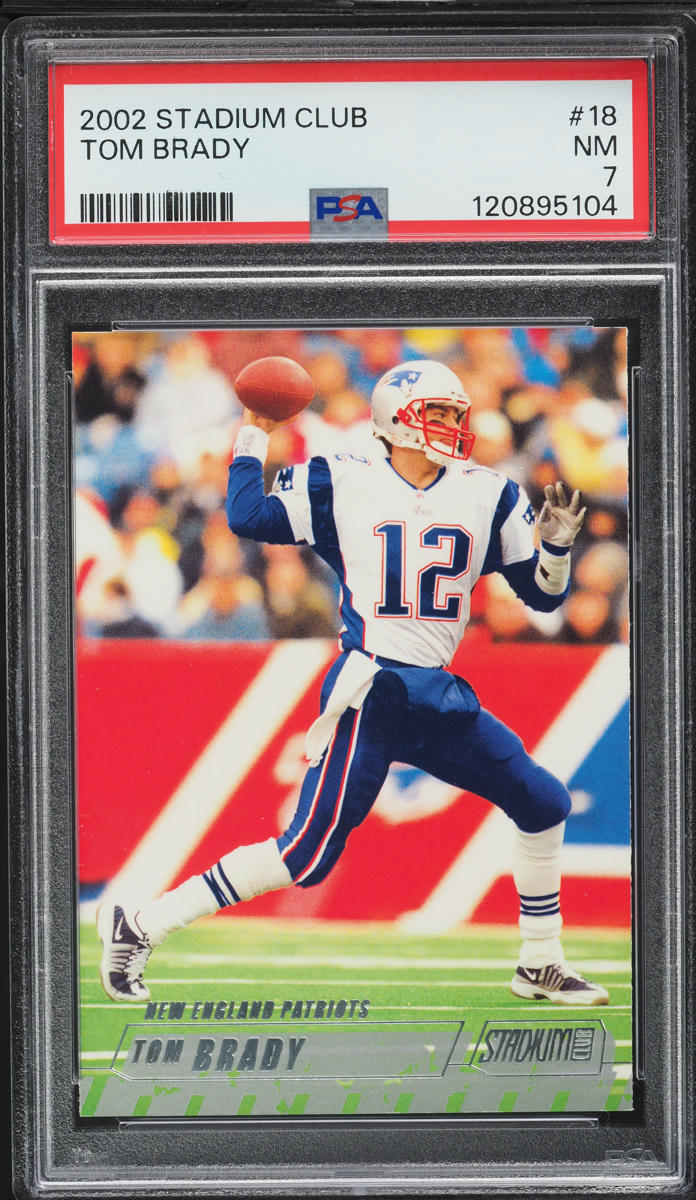 2002 Stadium Club Football Tom Brady #18 PSA 7 NRMT