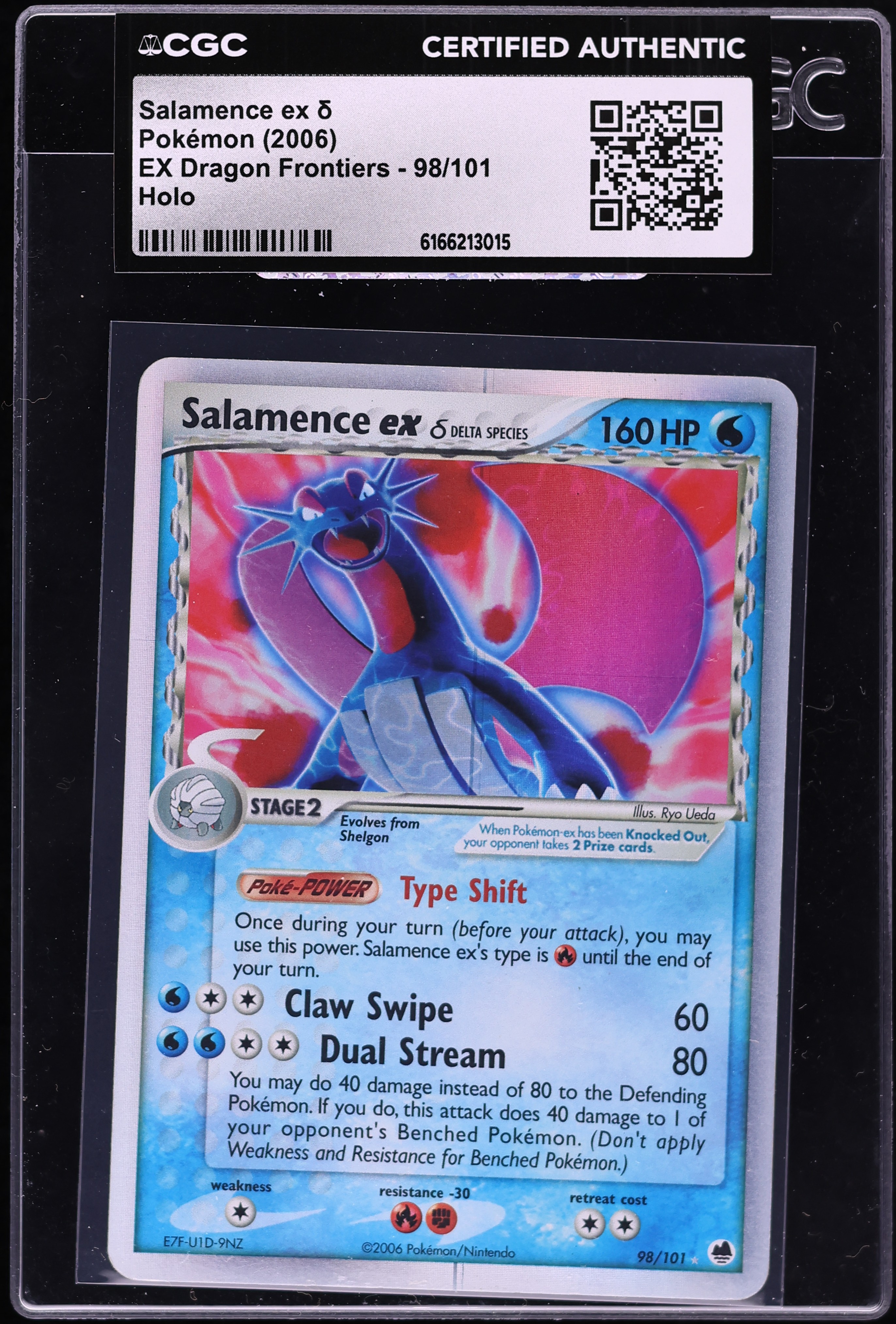 2006 Pokemon EX Dragon Frontiers Holo Salamence Ex #98 CGC AUTH