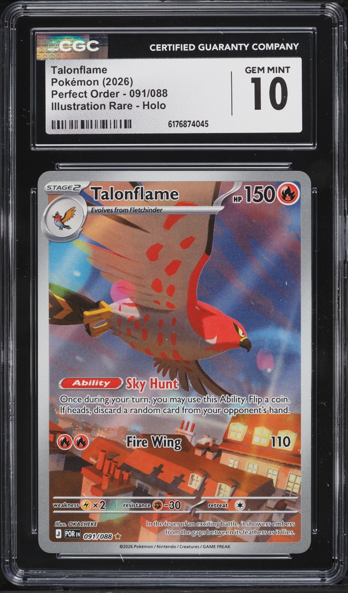 2026 Pokemon Mega Evolution Perfect Order IR Talonflame #91 CGC 10 GEM MINT