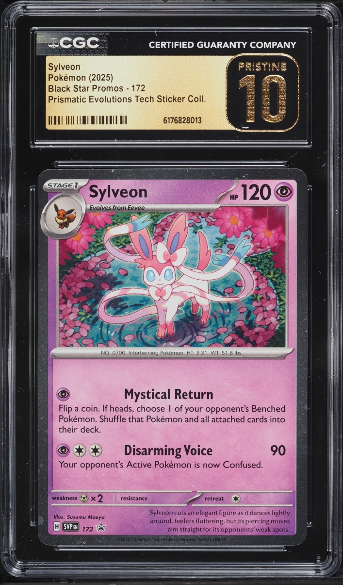 2025 Pokemon SV Promo Prismatic Evolutions Tech Sticker Sylveon #172 CGC 10 PRISTINE