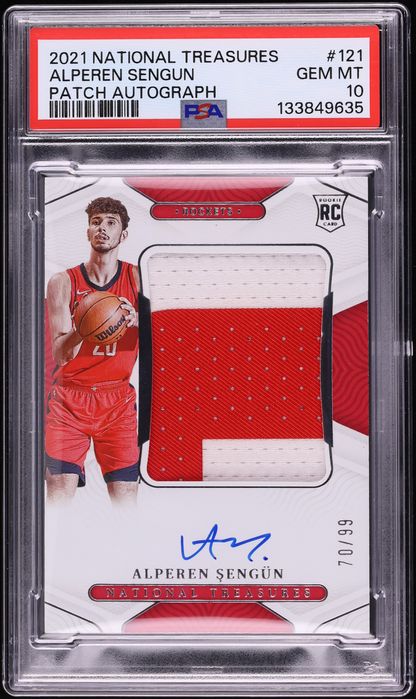 2021 National Treasures Alperen Sengun ROOKIE PATCH AUTO /99 #121 PSA 10 GEM MINT