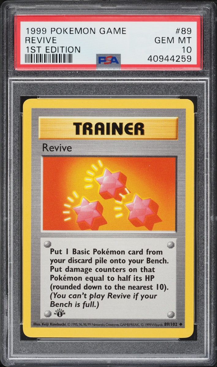 1999 Pokemon Base Set Shadowless 1st Edition Revive #89 PSA 10 GEM MINT