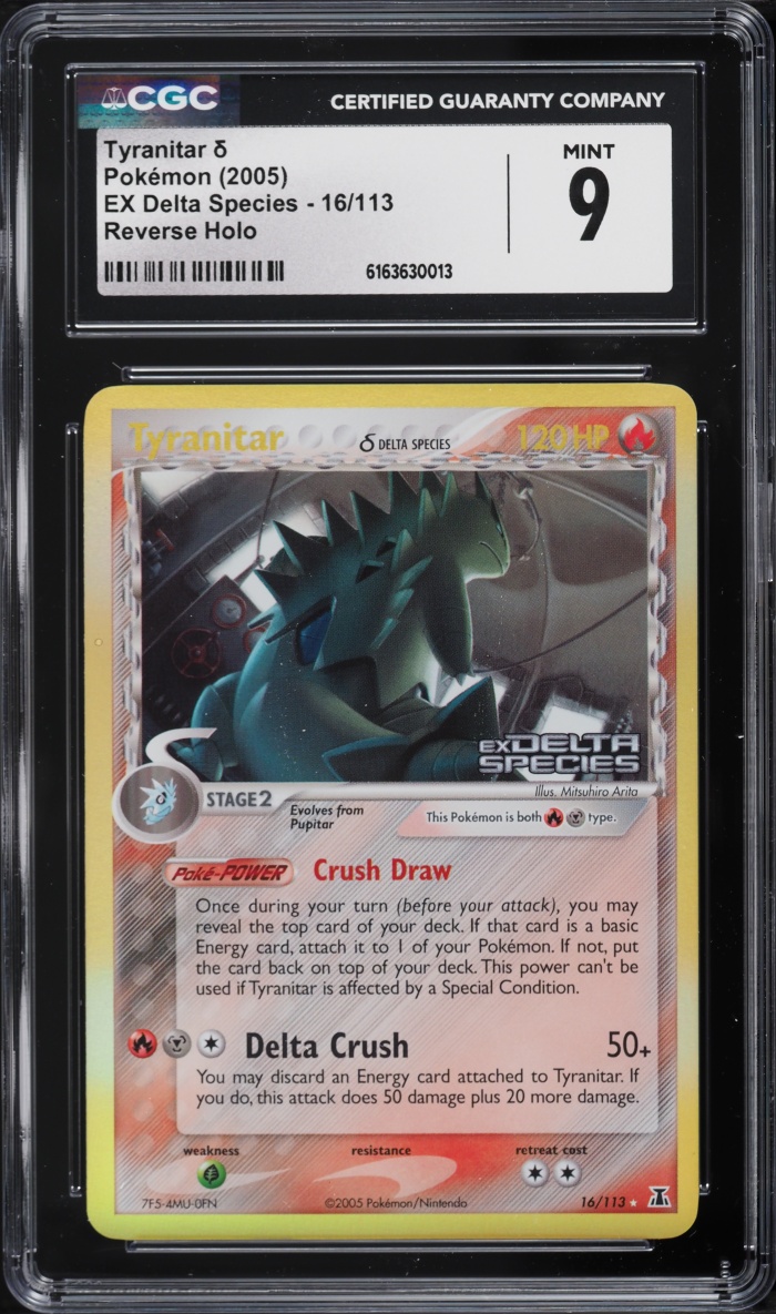 2005 Pokemon EX Delta Species Reverse Holo Tyranitar #16 CGC 9 MINT
