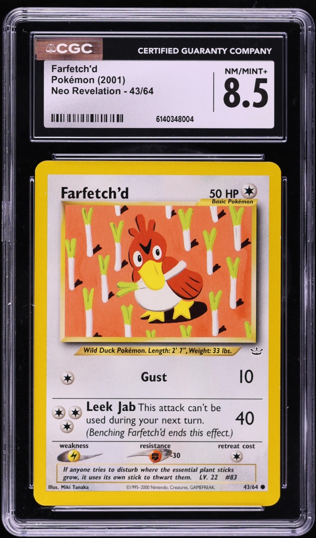 2001 Pokemon Neo Revelation Farfetch'd #43 CGC 8.5 NM-MT+
