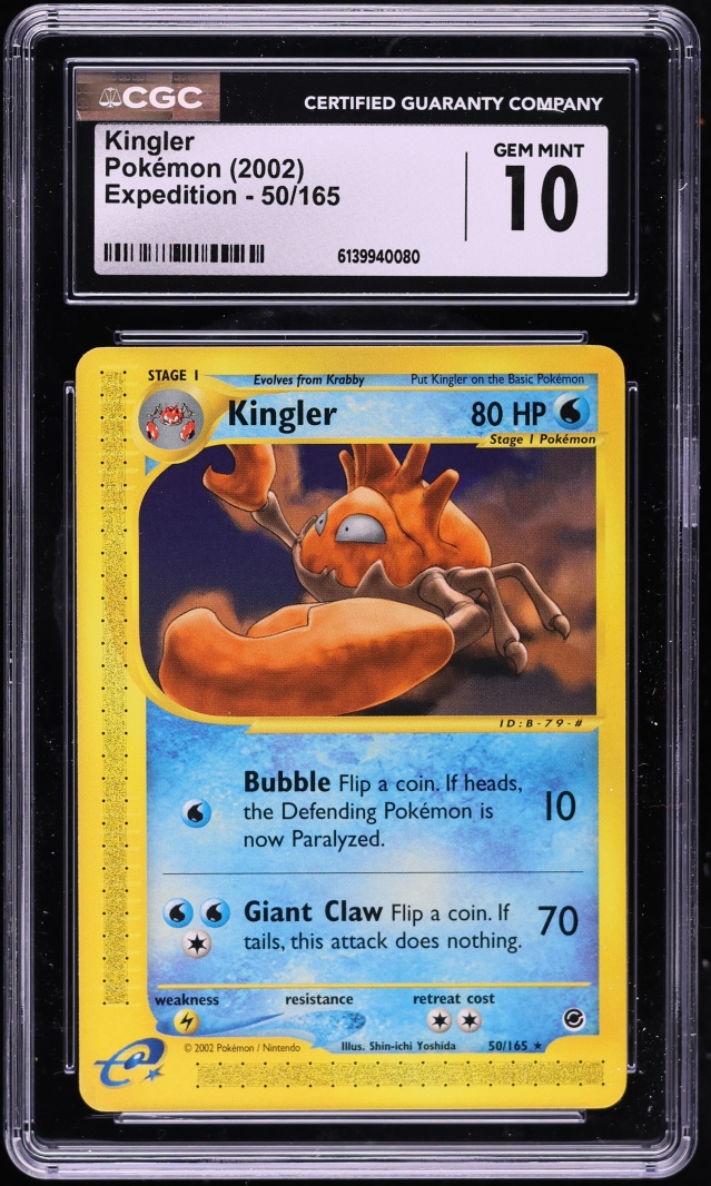 2002 Pokemon Expedition Kingler #50 CGC 10 GEM MINT