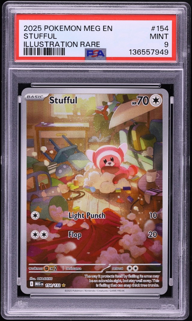 2025 Pokemon Mega Evolution IR Stufful #154 PSA 9 MINT