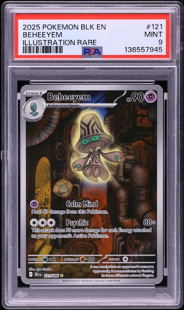 2025 Pokemon Scarlet & Violet Black Bolt IR Beheeyem #121 PSA 9 MINT