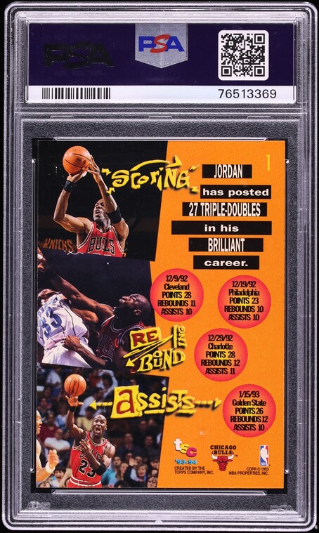 1993 Stadium Club 1st Day Issue Michael Jordan #1 PSA 8 NM-MT