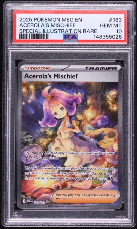 2025 Pokemon Mega Evolution SIR Acerola's Mischief #183 PSA 10 GEM MINT