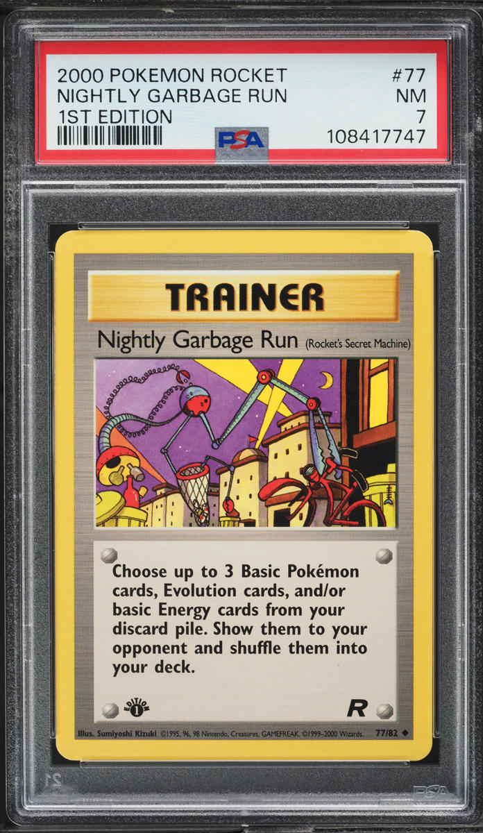 2000 Pokemon Team Rocket 1st Edition Nightly Garbage Run #77 PSA 7 NRMT