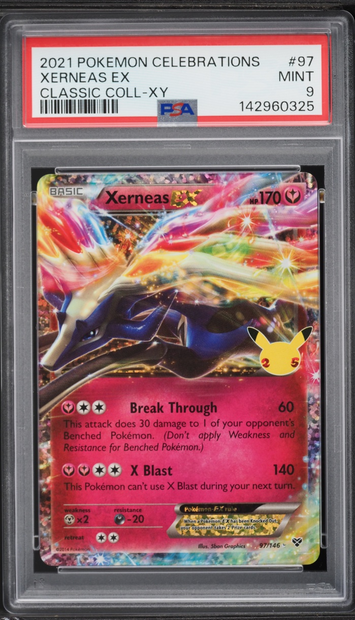 2021 Pokemon Sword & Shield Celebrations Classic Collection Holo Xerneas EX #97 PSA 9 MINT