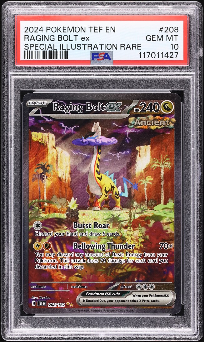 2024 Pokemon Scarlet & Violet Temporal Forces SIR Raging Bolt ex #208 PSA 10 GEM MINT