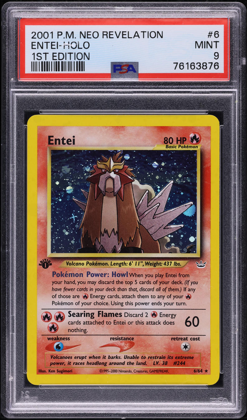 2001 Pokemon Neo Revelation 1st Edition Holo Entei #6 PSA 9 MINT