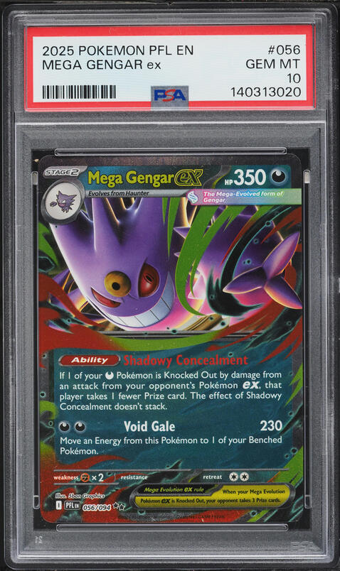 2025 Pokemon Mega Phantasmal Flames Holo Mega Gengar EX #56 CGC 9