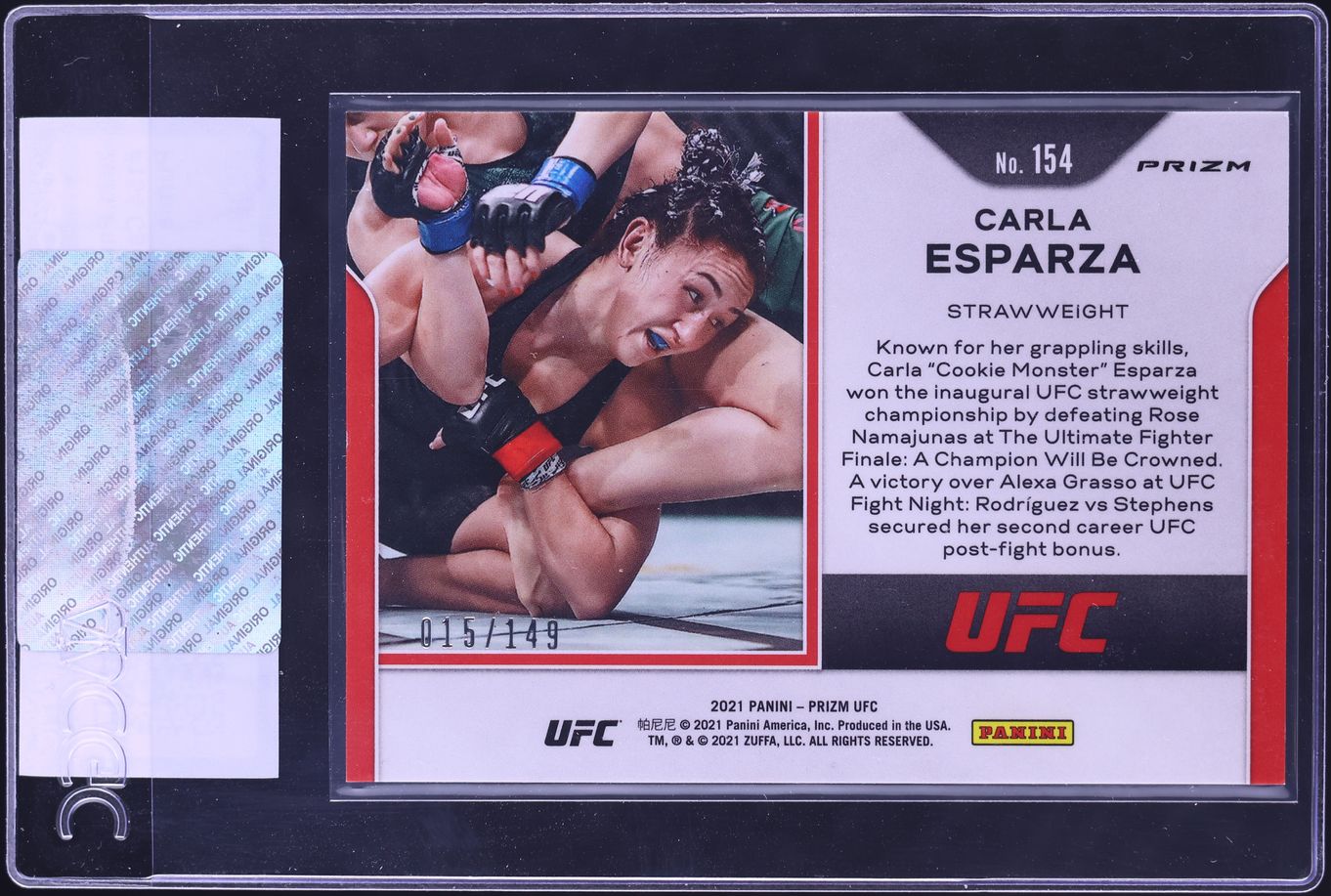2021 Panini Prizm UFC Purple Carla Esparza /149 #154 CGC AUTH
