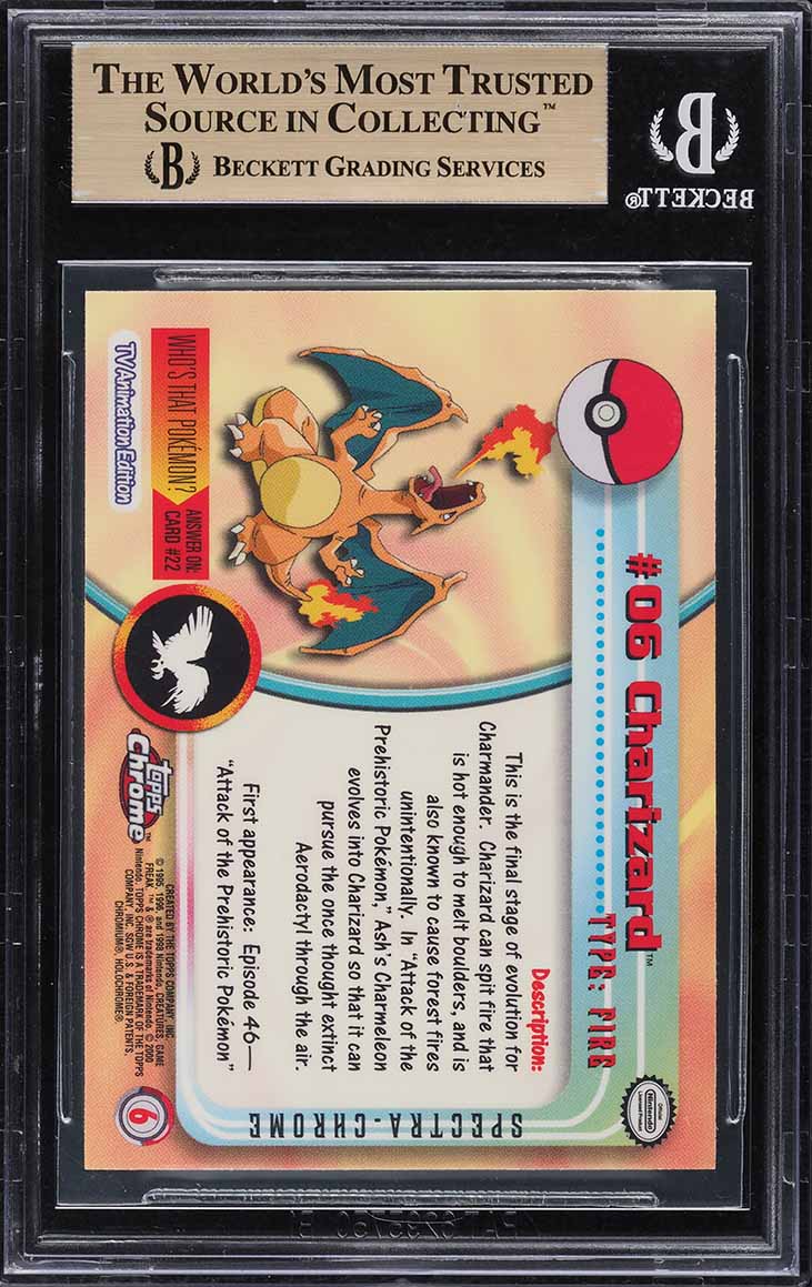 2000 Topps Pokemon Chrome Series 1 Spectra Charizard #6 BGS 9.5 GEM MINT
