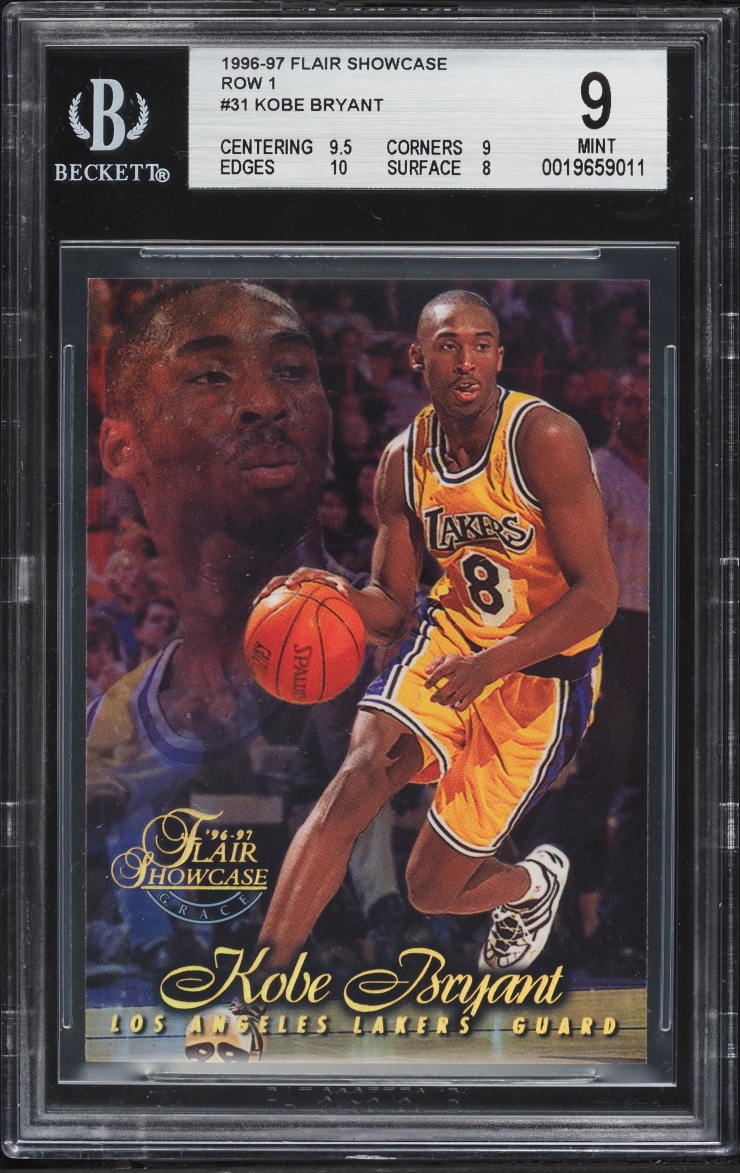1996 Flair Showcase Row 1 Kobe Bryant ROOKIE #31 BGS 9 MINT