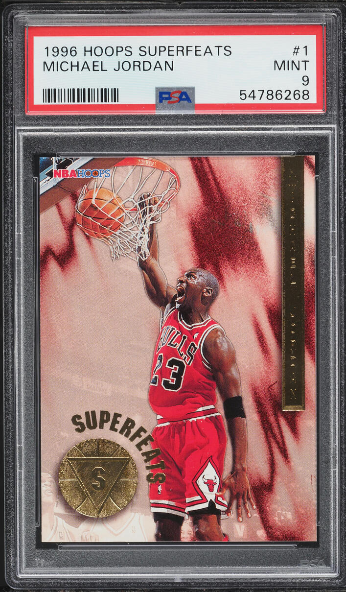 1996 Hoops Superfeats Michael Jordan #1 PSA 9 MINT