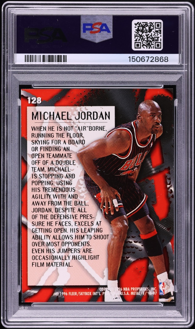 1996 Metal Metallized Michael Jordan #128 PSA 8 NM-MT