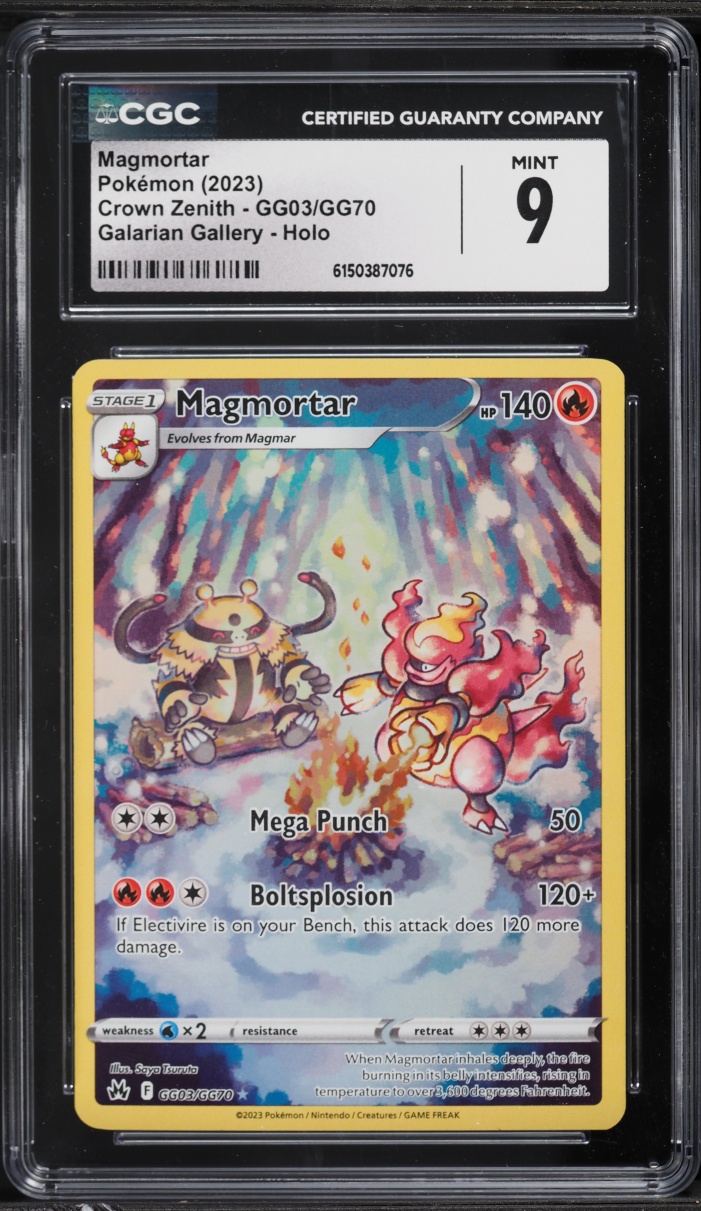 2023 Pokemon Sword & Shield Crown Zenith Alt Art Magmortar #GG03 CGC 9 MINT