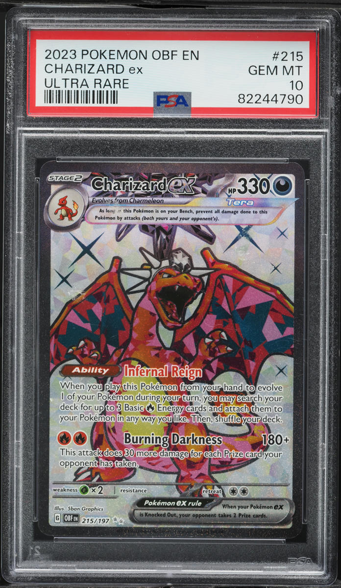 2023 Pokemon Scarlet & Violet Obsidian Flames Full Art Charizard ex #215 PSA 10 GEM MINT