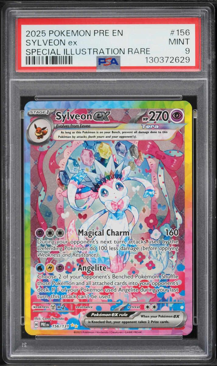 2025 Pokemon Scarlet & Violet Prismatic Evolutions SIR Sylveon EX #156 PSA 9 MINT