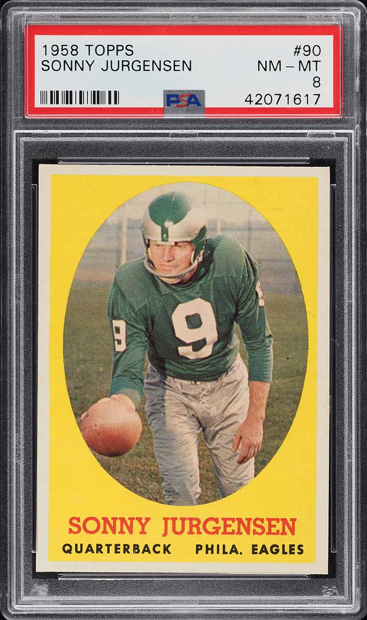 1958 Topps Football Sonny Jurgensen ROOKIE #90 PSA 8 NM-MT