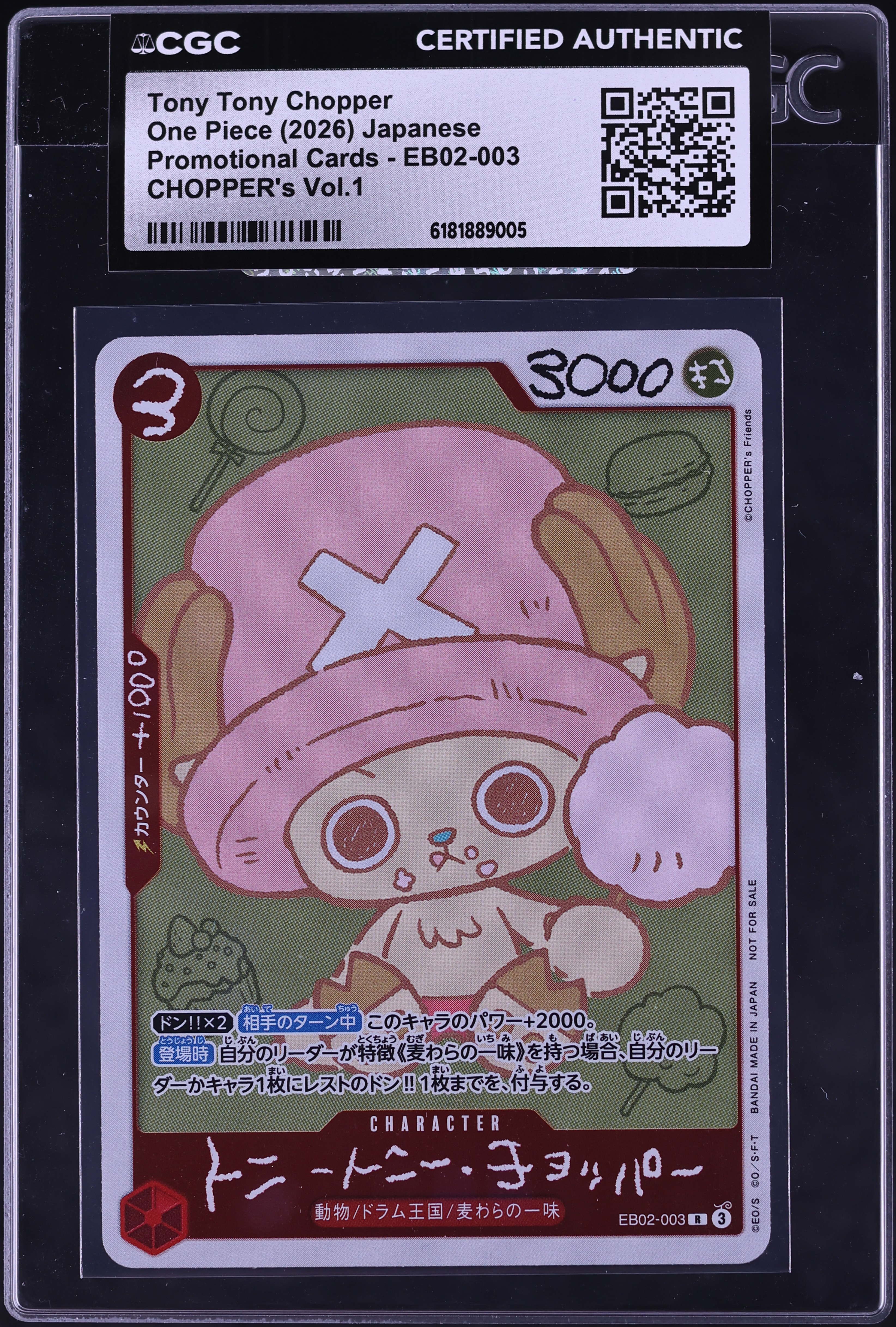 2026 One Piece Japanese Promo Chopper's Vol. 1 Tony Tony Chopper #EB02-003 CGC AUTH