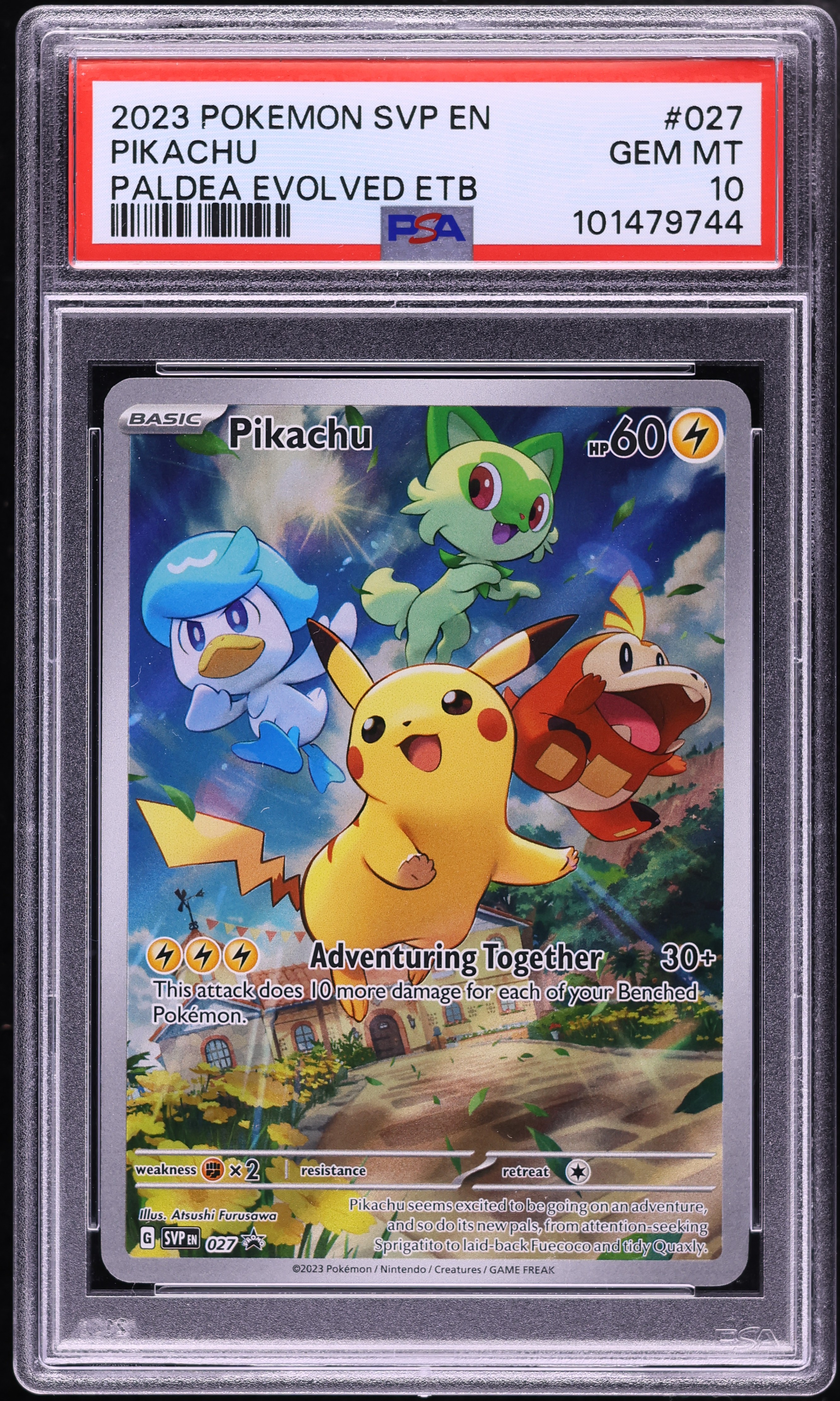 2023 Pokemon Scarlet & Violet Promo Paldea Evolved ETB Full Art Pikachu #27 PSA 10 GEM MINT