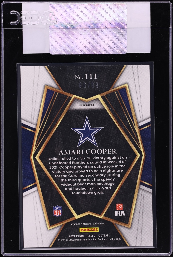 2021 Select Premier Level Light Blue Amari Cooper /99 #111 CGC AUTH