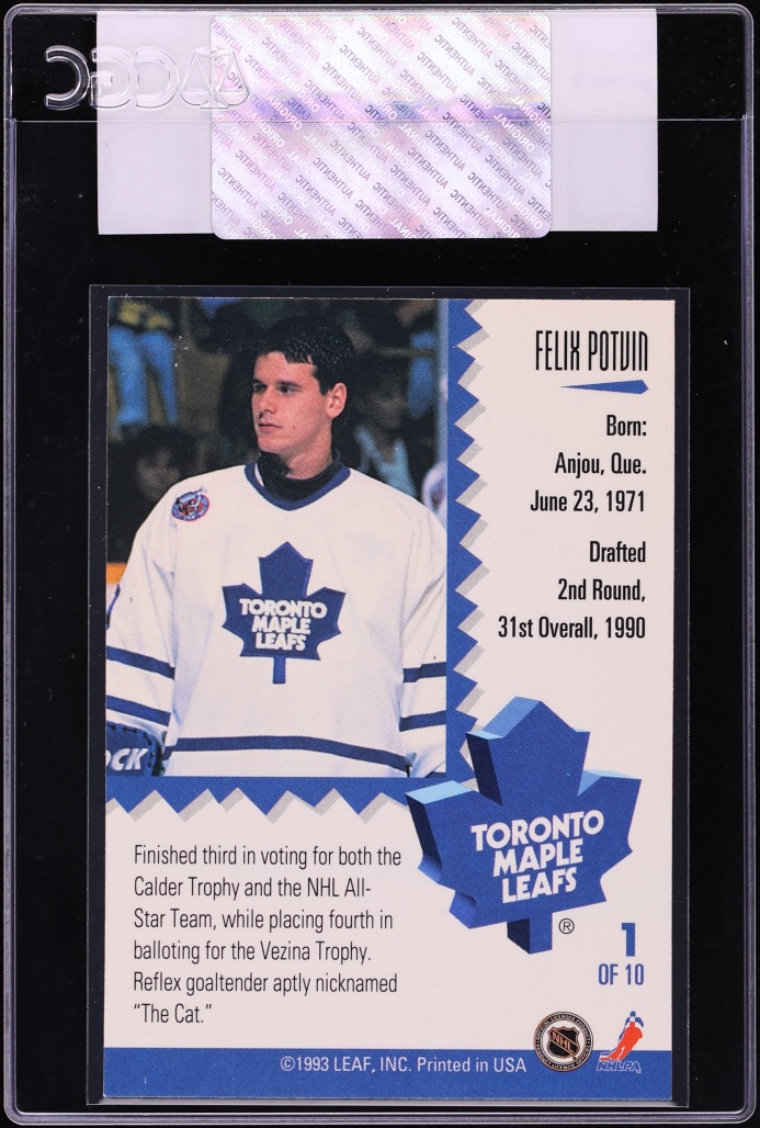 1993 Leaf Painted Warriors Felix Potvin #1 CGC AUTH
