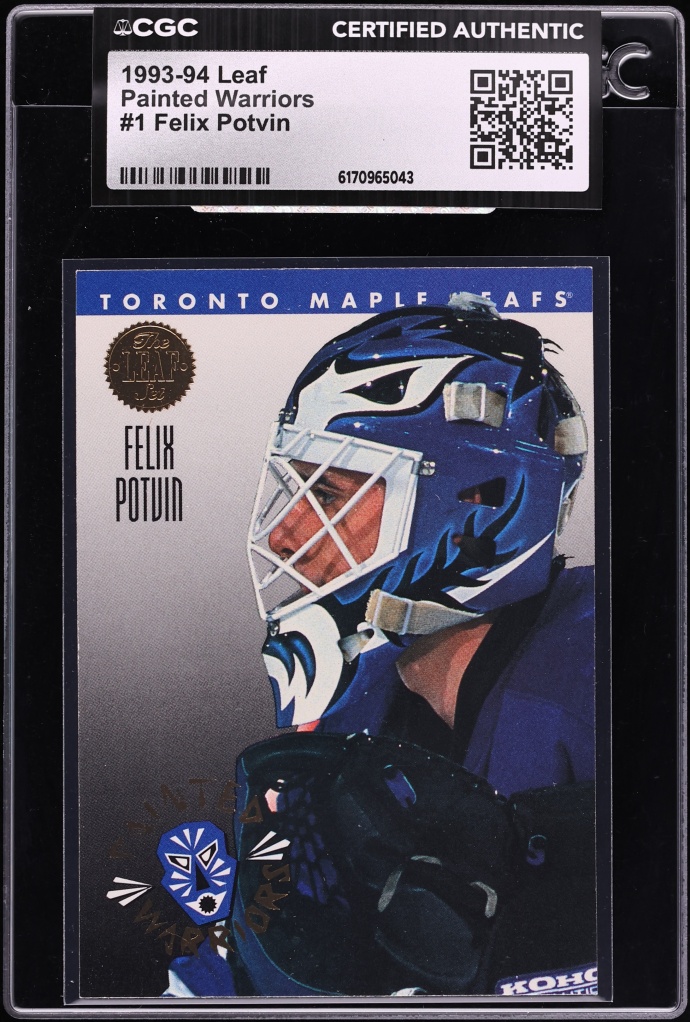 1993 Leaf Painted Warriors Felix Potvin #1 CGC AUTH