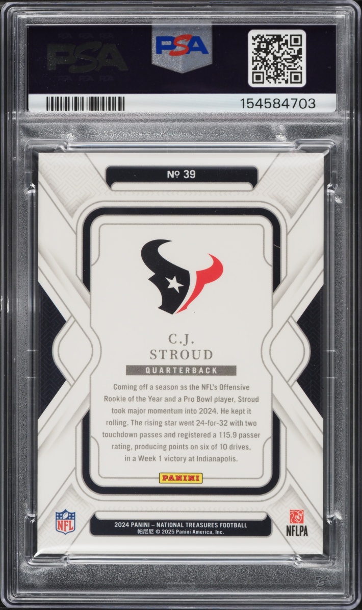 2024 National Treasures Gold C.J. Stroud /35 #39 PSA 9 MINT