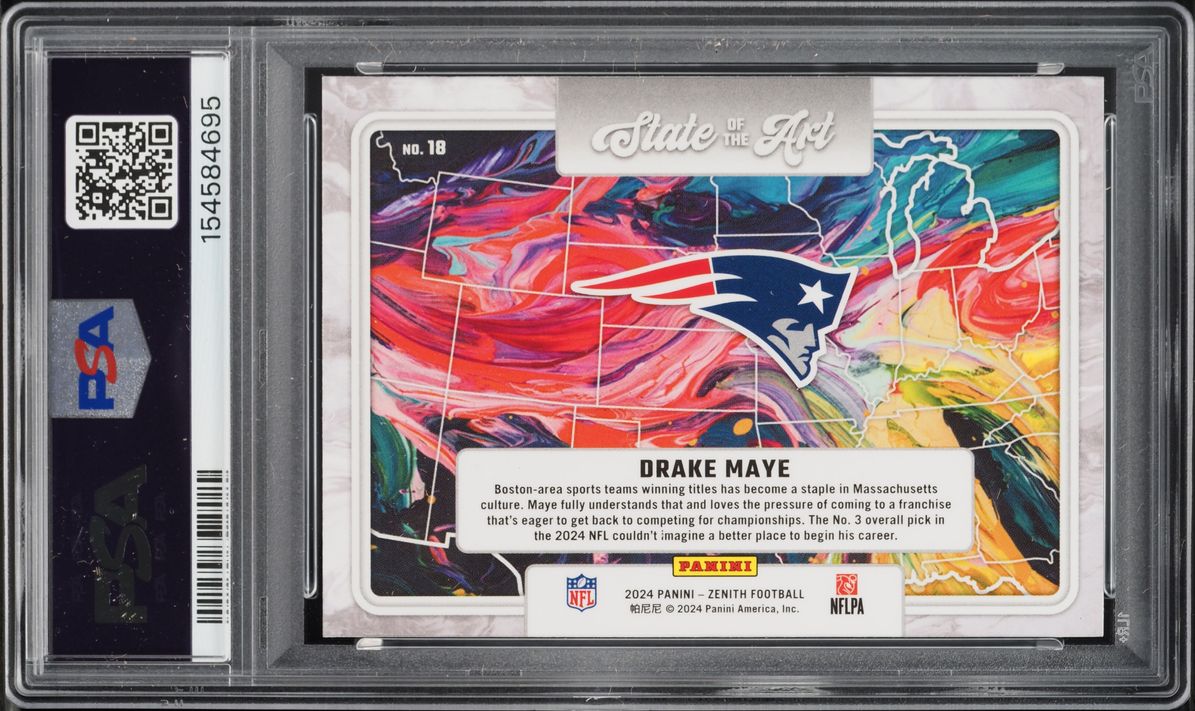 2024 Panini Zenith State Of The Art Drake Maye ROOKIE #18 PSA 9 MINT